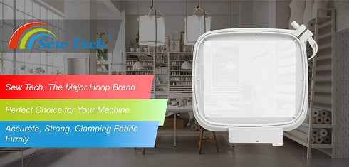 Sew Tech Embroidery Hoop for Husqvarna Viking Designer Diamond Deluxe Ruby Royale Topaz Pfaff Creative Sensation Vision etc., Sewing Embroidery Ma...