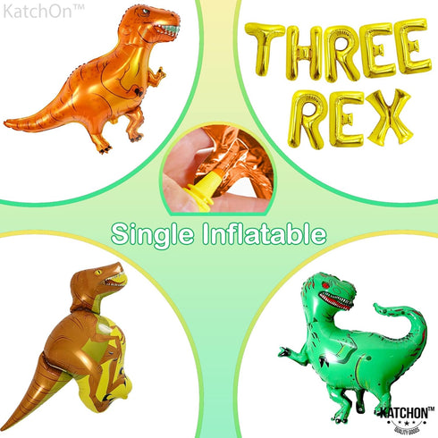 KatchOn Giant Dinosaur Balloons for Birthday Party - 48 Inch, Pack of 4 | Three Rex Party Decorations | Dinosaur Birthday Decorations...