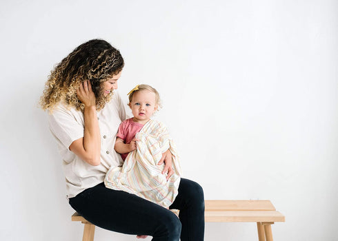Copper Pearl Large Premium Knit Baby Swaddle Receiving Blanket Rainee...