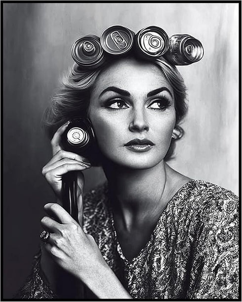 Posterizer 1 pcs-comedic high fashion retro art of woman-black and white photo 1-Photography Art-Retro Art-Decor for Home & Office- unframed wall ...