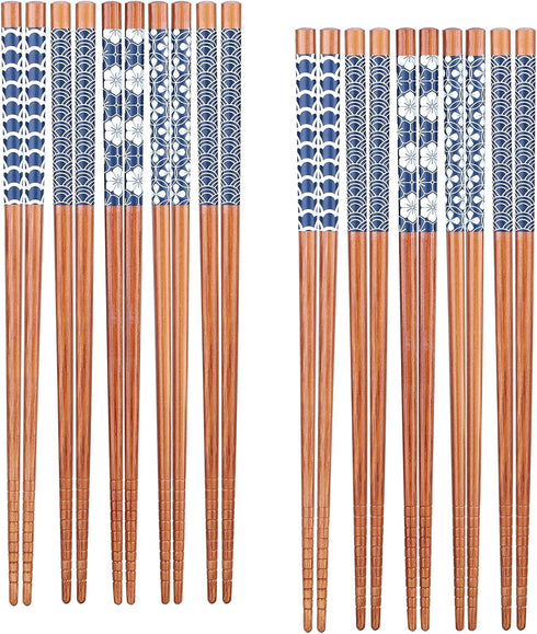 Antner 10 Pairs Natural Bamboo Chopsticks Japanese Style Reusable Chop Sticks, Dishwasher Safe Chopstick Set, 8.8 Inch/22.5cm...