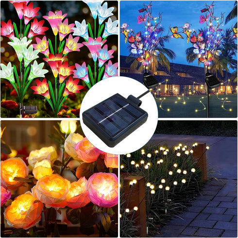 Solar Lantern Light Replacement Top ,LED Solar Panel Lantern Lid Lights Replacement Part for Outdoor Flower DIY Solar Flower Lights Garden Patio D...