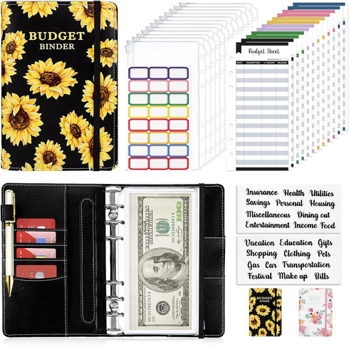 Onlyesh Budget Binder, Budget Binder with Zipper Envelopes, Cash Envelopes for Budgeting, Money Organizer for Cash, 28Pcs Budget Binder with Cash ...