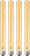 LEOOLS T300 Vintage LED Filament Bulb T10 6W Dimmable Led Edison Light Bulb 11.8inch Long Tubular Vintage LED Light,E26 Medium Base,Amber Glass,Wa...