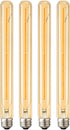 LEOOLS T300 Vintage LED Filament Bulb T10 6W Dimmable Led Edison Light Bulb 11.8inch Long Tubular Vintage LED Light,E26 Medium Base,Amber Glass,Wa...