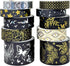 allydrew Decorative Gold Foil Washi Tape Box Set for Arts & Crafts, Scrapbooking, Stationery, Diary (10 Rolls), Midnight...