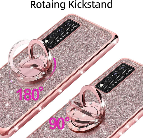 KuDiNi for Revvl v+ 5g Phone Case t-Mobile, Revvl V Plus 5G Case for Women Glitter Crystal Soft Clear Tpu Luxury Bling Protective Cover with Kicks...