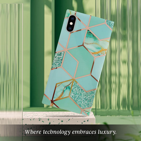 Cocomii - Rectangle Case Compatible with iPhone Xs/X - Natural Marble, Timeless Pattern, Glossy, Women Girls Men, Protective Phone Case for iPhone...