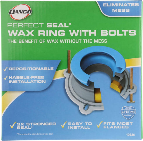 Danco Perfect Seal Toilet Wax Ring with Bolts (10826X)...