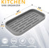 ZAPPOWARE Kitchen Sink Organizer | Silicone Sponge Holder - Storage Tray for Dish Sponge, Soap Dispenser, Scrubber 9.6"x 4.9" (Gray)...