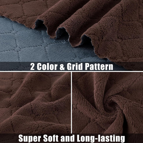 12 Pack Kitchen Cloths Dish Towels (10" x 10", Dark Grey & Brown), Super Soft and Absorbent Dish Cloths, Coral Velvet Microfiber Cleaning Cloth, N...