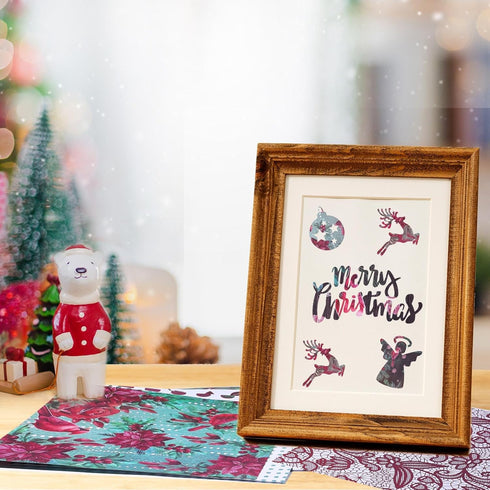 Double-Sided Christmas Scrapbook Paper, 12 Inch Poinsettia Berry Holly Pattern Paper Pad 24 Sheets Red Floral Decorative Craft Paper for Card Maki...