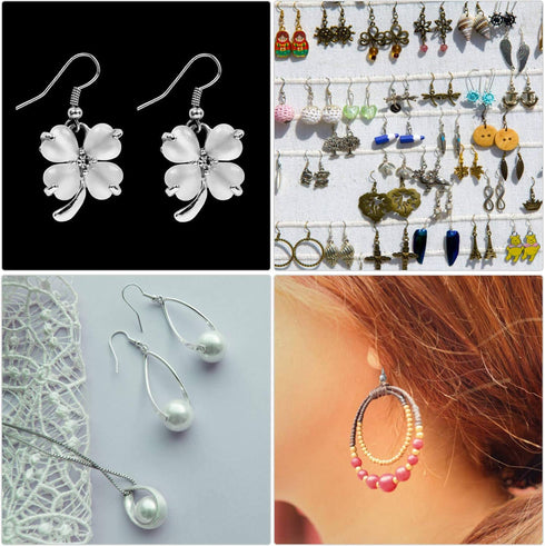 Cridoz Earring Hooks for Jewelry Making Supplies, 240pcs Hypoallergenic Stainless Steel Fish Hooks Kit With 240pcs Earring Backs...