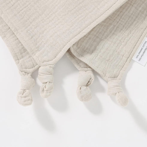 LAWKUL Baby Lovey Organic Cotton Muslin Soft Security Blankets Comfy Lovie for Infant Boy Girls Unisex Bunny Khaki...