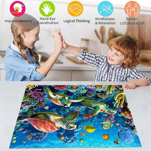 500 Piece Jigsaw Puzzle for Adults -Sea Turtle jigsaw Puzzles 500 Pieces Puzzles for Adults-The Underwater world Finished Size 19.3" x 13.7"...