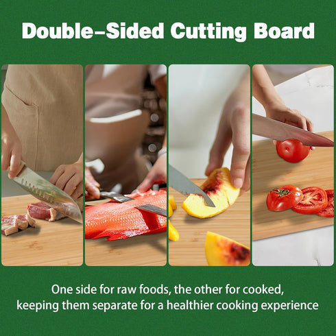 Small Bamboo Cutting Boards for Kitchen, Small Cutting Board with Built-in Handle for Camping Cutting Board, Juice Groove for Fruits Chopping, Min...