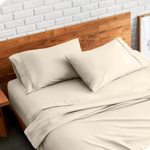 Bare Home Microfiber Pillow Cases - King Size Set of 2 - Cooling Pillowcases - Double Brushed - Sand Pillowcases 2 Pack - Easy Care (King Pillowca...