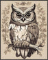 Posterizer 1 pcs- Black and white art of an owl on a tree-Art for Animal Lovers- Gift for Men Women Entrepreneur Teens-decor for Bedroom, Office, ...