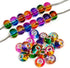 RUBYCA Mix Rainbow Gradient Murano Glass Bead European Charm Bracelet Spacer DIY Silver Color 100pcs...