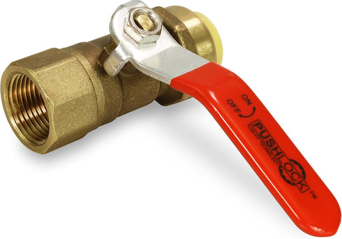 Everflow Supplies Pushlock UPBVF12 1/2 Inch Push X Female Ball Valve for Push-Fit Valve, Full Port Ball Valve Design w/Single Lever Heavy Duty Rus...