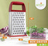Spring Chef Professional Red 10" Parmesan Cheese Grater With Container, Stainless Steel & Soft Grip Handle, 4 Sided Kitchen Carrot Shredder, Handh...