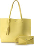 Minimalist Clean Cut Pebbled Faux Leather Tote Womens Shoulder Handbag...