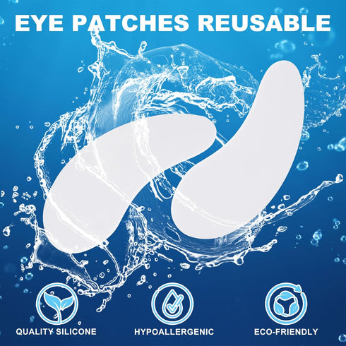 Under Eye Patches 2 Pairs, Silicone Reusable Eye Patches, Under Eye Mask for Skin Care Effect to Reduce Wrinkles and Fine Lines (Black, White)...