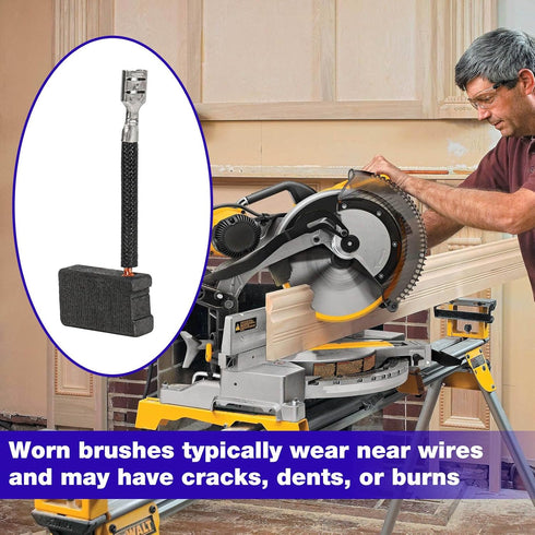 4Packs 381028-02 381028-08 Carbon Brushes Compatible with Dewalt Electric Power Tools DW368,DW702,DW703,DW706E,DW708,DW715,DW716,DW717,DW718,DWS78...