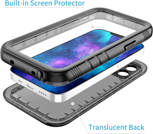 Cozycase Compatible with iPhone 12 Mini Waterproof Case - Full Body Rugged Dustproof Shockproof Case with Built-in Screen Protective Case for iPho...