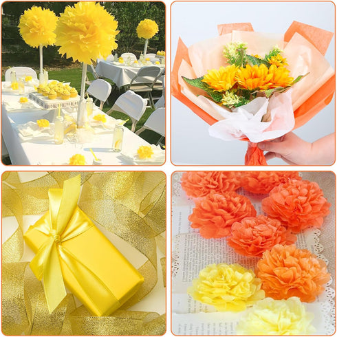 VGOODALL 450 Sheets Orange Tissue Paper, 11.5 x 8 Inch Fall Tissue Paper Bulk for Gift Bags Wrapping Paper for DIY Crafts Birthday Thanksgiving Pa...