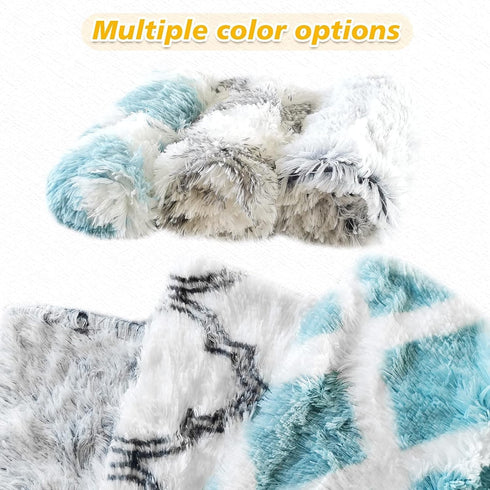PJYuCien Throw Blanket for Dogs & Cats - Fluffy Fleece Calming Pet Throw Blanket, Small Size 16in x 24in, Super Soft and Warm for Indoor, Machine ...