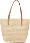 Large Straw Beach Bag for Womens, Straw Handbag Woven Tote Bag With Zipper Summer Straw Shoulder Bag...