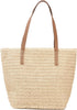 Large Straw Beach Bag for Womens, Straw Handbag Woven Tote Bag With Zipper Summer Straw Shoulder Bag...