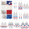 SUNNYCLUE 1 Box 412Pcs DIY 10 Pairs Independence Day Chandelier Charms 4th of July Earrings Kit Bohemian Style Beads Patriotic Charms USA Red Blue...