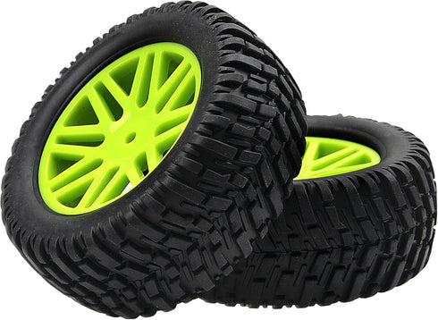 ShareGoo OD 96mm/3.77 RC Rubber Tire w/Plastic Rim 12mm Hex Compatible with HSP 94170 94155 1/10 RC Course Truck Wltoys 1/14 144001 144010 124007 ...