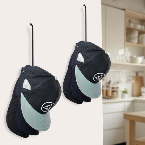 YANGSHUO Hat Rack for Wall Caps: Baseball Caps Hat Hooks - Hat Holders Storage Oranazier for Wall 4 Pack...