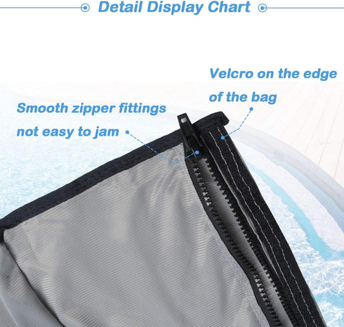 39-310 Zipper Bag for Compatible with Polaris 3900 Pool Cleaner, accommodate 5 Liters Capacity with 9-100-3105 Sweep Hose Scrubber Replace Gray Do...