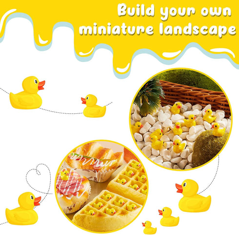 50 Pieces Mini Resin Ducks Decoration Miniature Ornament Tiny Ducks for DIY Garden Dollhouse Duck Accessories Baby Shower Birthday Party Favors De...