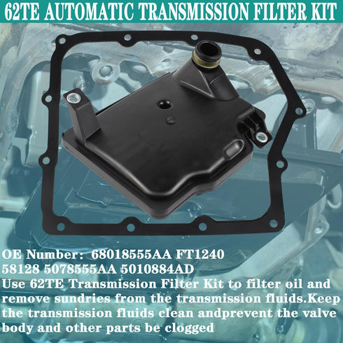 62TE Automatic Transmission Filter Kit Compatible with Dodge Avenger Grand Caravan Journey Chrysler Pacifica Sebring 200 Town and Country Ram C/V ...