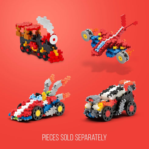 PLUS PLUS - Accessory Pack, Gray & Black - 2 Baseplates, 8 Wheels - Construction Building Stem/Steam Toy, Interlocking Mini Puzzle Blocks for Kids...
