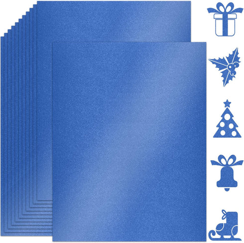 25 Sheets Royal Blue Shimmer Cardstock Paper 8.5'' x 11'', 250gsm/92lb Double Sided Metallic Paper for Scrapbook, Invitations, Printing and DIY Ca...