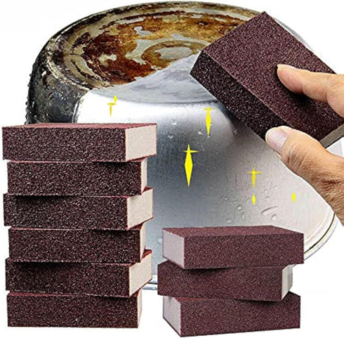 10 Pack Nano Carborundum Sponges Elite Nano Emery Sponges Cleaning Pads Carborundum Brusher and Rust Sand Scrubbers for Kitchen Cleaning Pots and ...