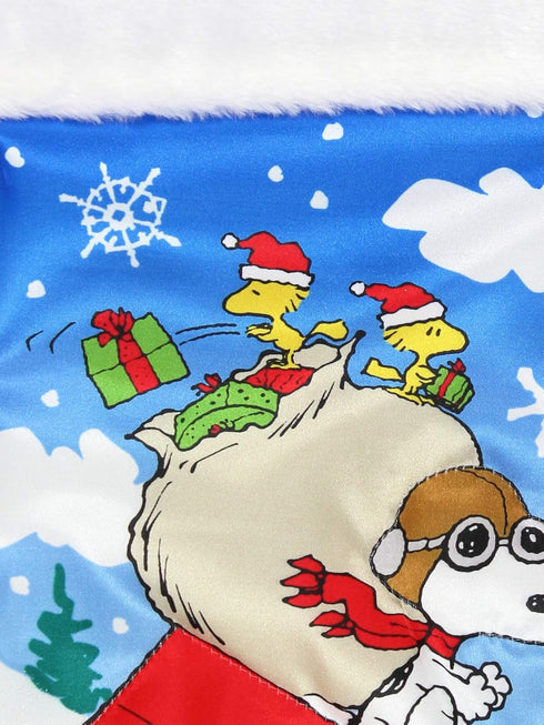 Peanuts Snoopy Kurt Adler Cuffed Satin Holiday Stocking (19", Blue/White)...