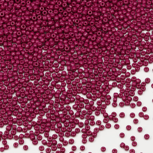 Bala&Fillic Magenta Color 3mm Seed Beads About 3600pcs/100Grams in Bag, 8/0 Glass Craft Beads for Making Bracelet and Necklace (Magenta)...