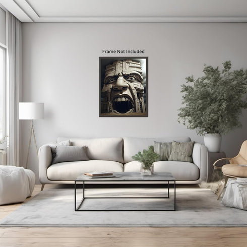 Posterizer 1 pcs-sci-fi screaming building-Abstract & Modern Art-Fantasy & Fiction Art-Gift for Art Lovers-Decor for Home & Office- UNFRAMED Wall ...