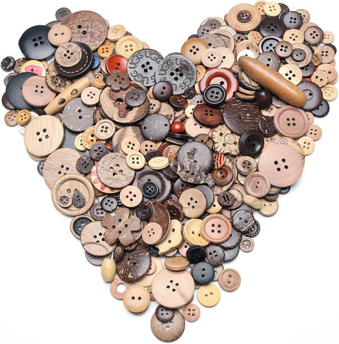 about 400 wood coconut shell button resin buttons, sewing DIY craft buttons, hand-painted decorative buttons...