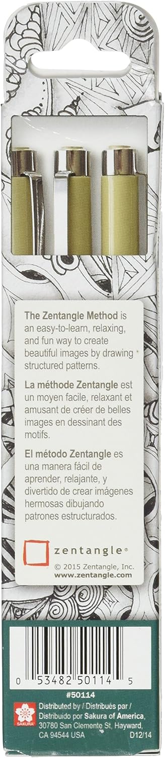 Sakura Micron Pen Set Zentangle 3pc, 3 Count (Pack of 1), Black...
