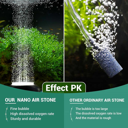 hygger Mini Aquarium Air Stone,Small Bubble Stone Fish Tank Oxygen Stone Ultra Silent Deep Dissolving Oxygen Diffuser Kit for Aquarium Fish Tank a...