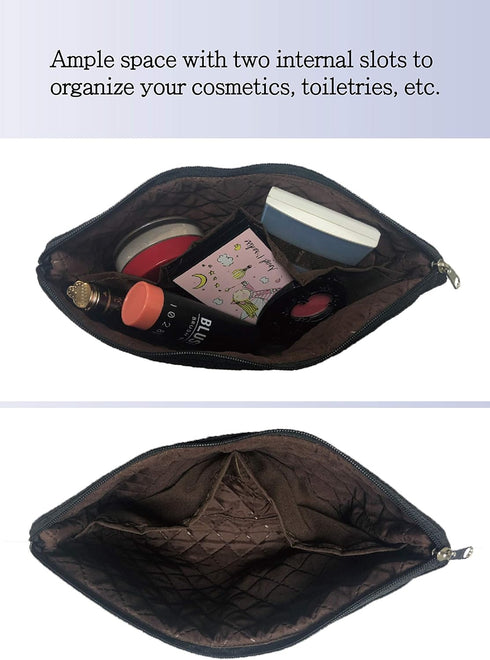 Cosmetic Bag/Makeup Pouch/Toiletry Storage Water-Repellent Zipper Travel Organizer for Women’s Beauty & Skincare Accessories + One Coin Purse & Co...