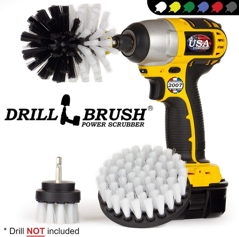 Drillbrush Drill Brush Power Scrubber by Useful Products 3 Piece Drill Brush Cleaning Tool Attachment Kit for Cleaning Furniture, Carpet, Chairs, ...